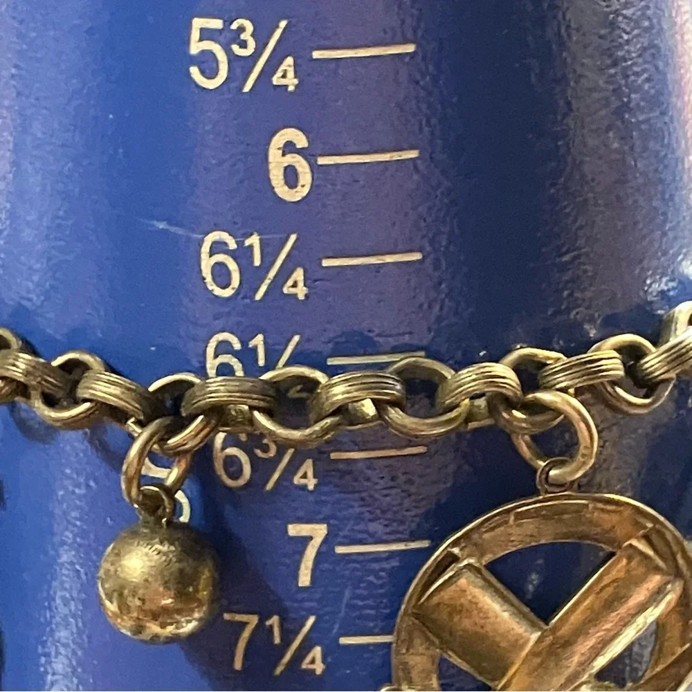 Vintage Coro Charm Bracelet Silver Tone Sports Western Themed